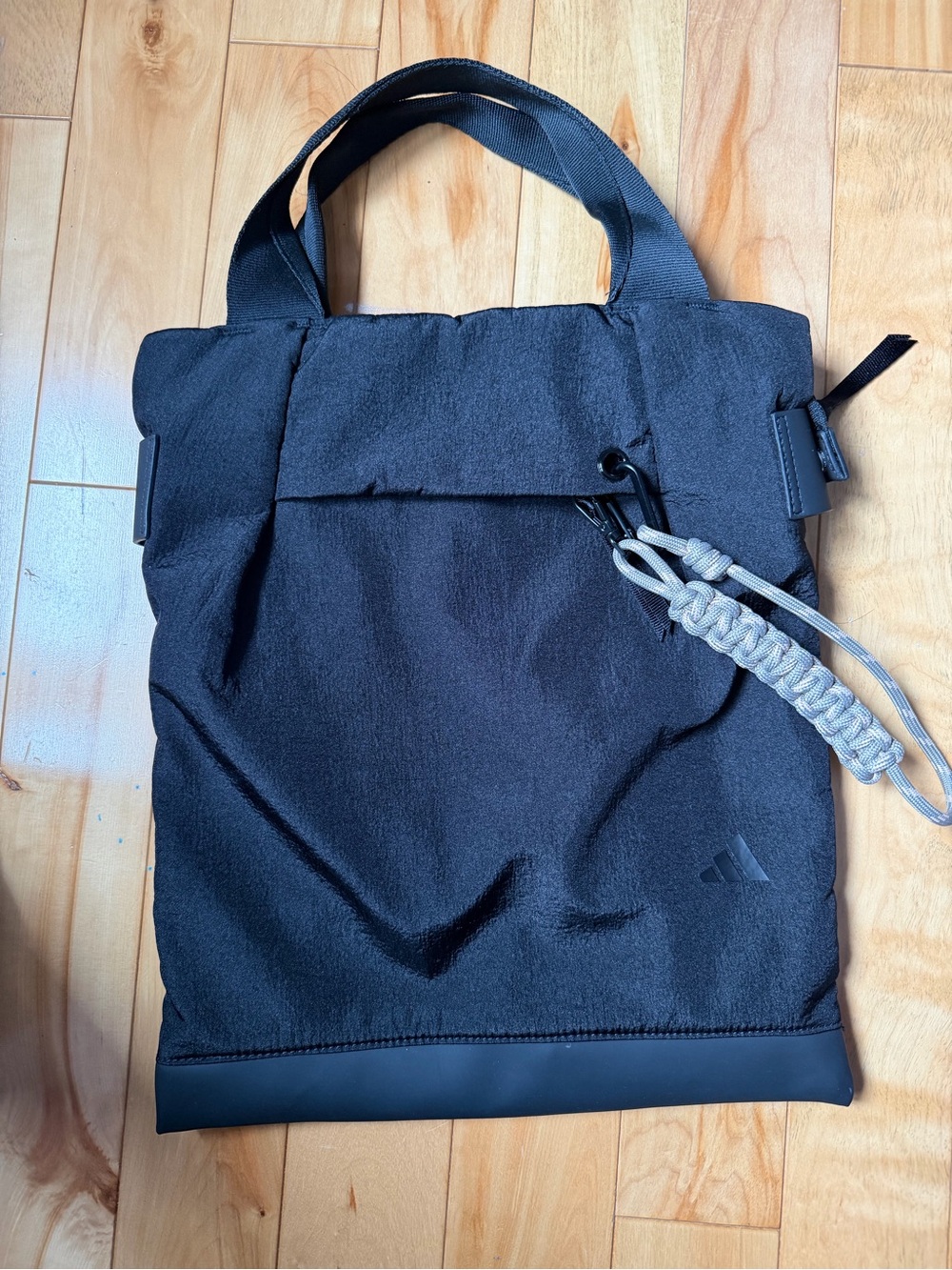 adidas Black Men's Messenger Tote with Paracord Accent